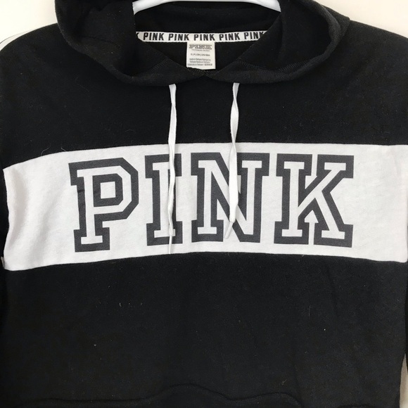 Pink Victoria's Secret Crop Hoodie Sweatshirt 36013286 Small - Picture 2 of 6
